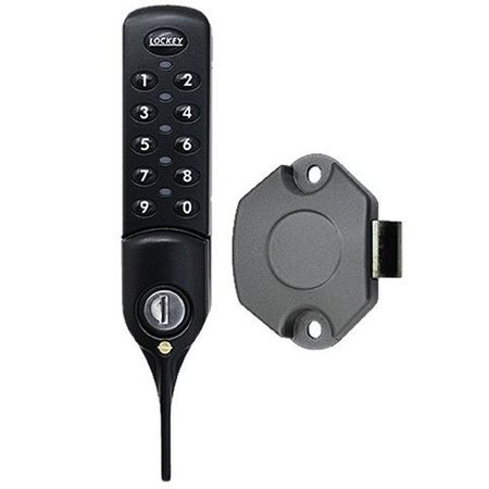 Digital Electronic Cabinet Lock W/ ADA Lever Handle W/ Slam Latch Black Vertical -  LOCKEY, EC782-WSL-BV